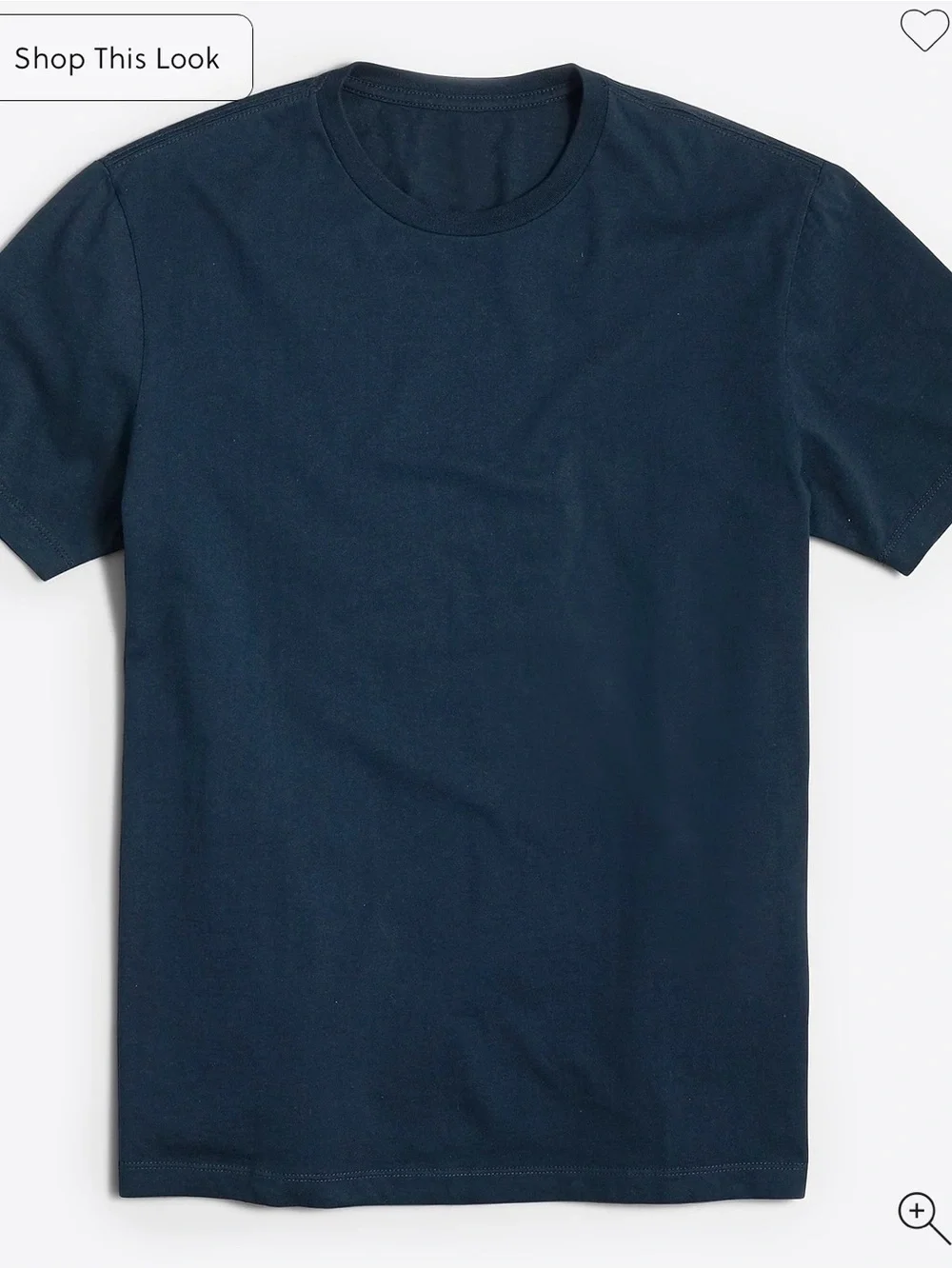J. Crew Men's Dark Navy Cotton Washed Crewneck Short Sleeve Tee Shirt Large NWT